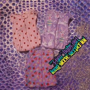 "3-6m" baby girl long sleeve sleeper lot 🐇👶